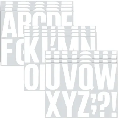 Produktbild von Buchstaben-Aufkleber - Selbstklebend und wetterfest - Für Postfächer und Schilder - 10,1 cm - 136 Stück auf 12 Blatt - Weiß