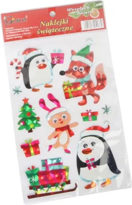 Productafbeelding van Zelfklevende raamstickers met pinguïns en vossen - 10 stuks.