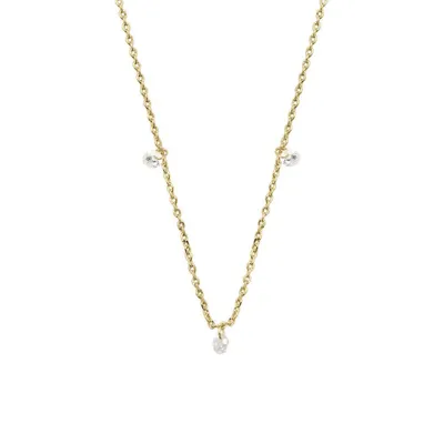 Produktbild von Fossil Halskette Sadie aus vergoldetem Edelstahl mit Zirkonia