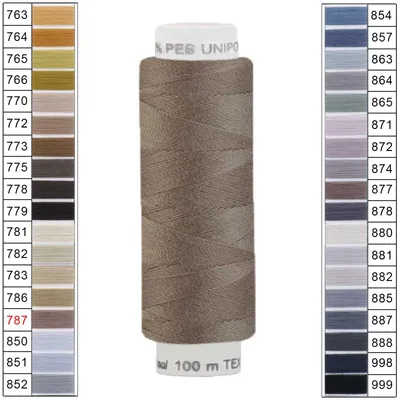 100m / 1 Spule Unipoly 120 TEX14x2 Polyester beigegrau