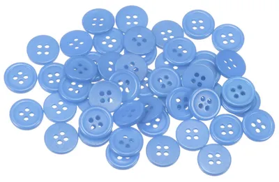 Productafbeelding van 50 stuks naaiknoppen 12,5 mm lichtblauw kunststof