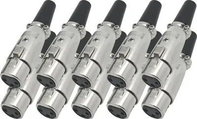 Produktbild von 10x ARLI XLR Kupplung 3-polig – female mit Zugentlastung für Mikrofonkabel Studio Audio