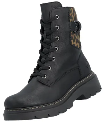Image de Rieker Damen Stiefelette Schwarz/Leopard