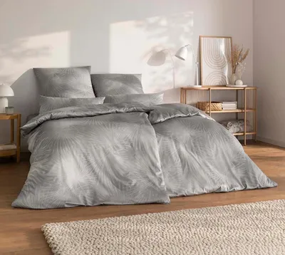 Produktbild von Estella Mako-Satin Bettwäsche 155x220 Candela grau Feuerwerk silber 7599-810