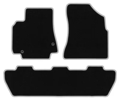 Image de Tapis de sol en moquette pour Citroen Berlingo II 2008-2018 (ludospace/5 places) – jeu 4 pièces, noir/argent, sur mesure – Wielganizator CARLUX