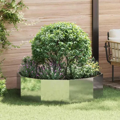 Produktbild von "Schlussverkauf" Pflanzkübel im Garten - 1 pc - Blumenbeet/Gartenbeet - Silber 120x120x35 cm Verzinkter Stahl C13607