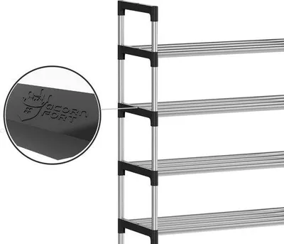 Produktbild von Famanu Schuhregal mit 3 Ebenen, verstellbar, platzsparend, für 9 Paar Schuhe, 56 x 30 x 65 cm, robustes Design