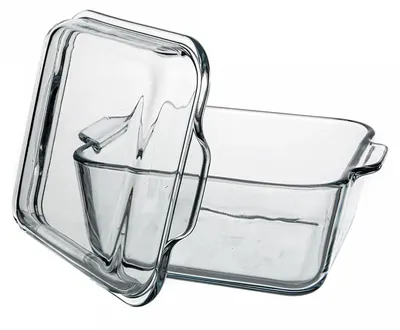 Produktbild von Borcam Backform quadratisch mit Glasdeckel, Ofen & Airfryer 1000 cc