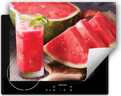 Produktbild von DarHaus Herdabdeckplatte 70x52 cm Anti Rutsch Matte Aufrollbar, Wassermelone