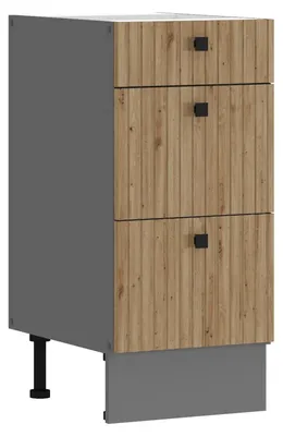 Produktbild von Küche AVA Artisan Unterschrank 40 cm Lamellenoptik Küchenzeile Einbauküche