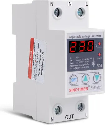 Produktbild von Spannungsregler 230 V, Spannungsschutzrelais, 230 V Spannungsschutzrelais gegen Spannungsrückgewinnung, einstellbares Voltmeter SVP-912 (63a)