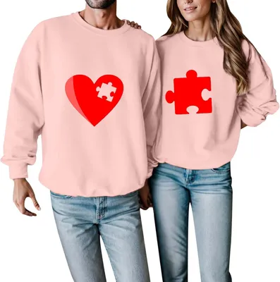 Produktbild von Oversize-Kapuzenpullover für Herren, Paar-Sweatshirt zum Valentinstag für Damen und Herren