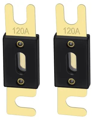 ANL-Sicherung 120 A, 2er-Pack, Gold/Schwarz, für Auto-Audio