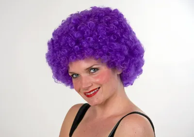 Produktbild von HAIR Perücke Afrolook Karneval Fasching lockig, Perücken:lila