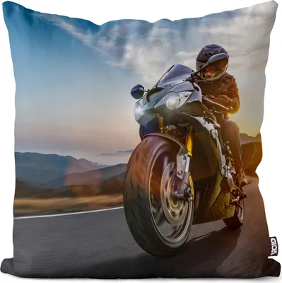 Produktbild von VOID Motorrad Tour Kissenbezug Kissenhülle Sofakissen Kissen Deko Outdoor-Kissen Dekokissen