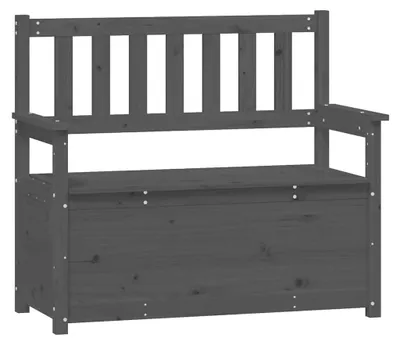 Image de vidaXL Banc Gris 112,5x51,5x96,5 cm Pin massif