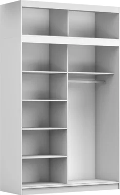 Produktbild von Schwebetürenschrank mit Aufsatz VISTA 01 Weiß 150 cm
