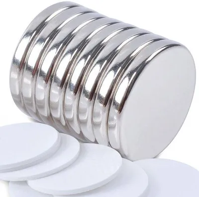 Image de Aimants néodyme ronds puissants 20 x 3 mm, autocollants, lot de 8