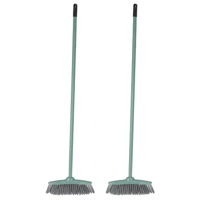 Produktbild von 2er Set Kehrbesen mit Metallstiel 108 cm Besenkopf 28 x 5 cm Hausbesen Zimmerbesen Universalbesen Allzweckbesen Besen