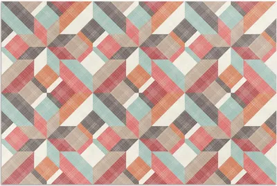 Produktbild von Abgenutztes geometrisches Muster – Vinylteppich – 140x210 cm – Outdoor Teppich – Terrasse – Wetterfest – Modern