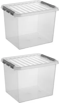 Immagine prodotto di Sonnenwaren Q -Linie Storagebox Trasparente/grigio 52 litri - Set di 2 pezzi
