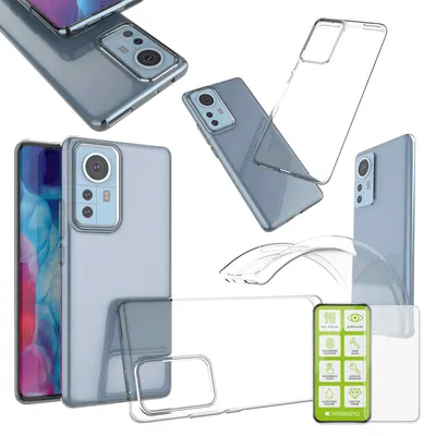 Produktbild von Für Xiaomi 12 Pro Silikon TPU Hülle + H9 4D Glas Etuis Handy Tasche Hülle Case