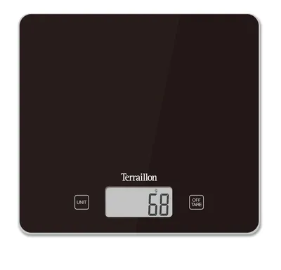 Produktbild von Elektronische Küchenwaage, Glaswägeplatte, Tara-Funktion, Umrechnung von Flüssigkeitsmaßen, hochpräzise, Tragkraft 5 kg, Teilung 1 g, schwarz