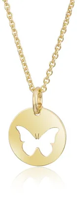 Produktbild von MATERIA Halskette mit Kettenanhänger Gold Schmetterling Kette 925 Silber Damen Schmuck 42+5cm #KA-439
