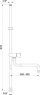 Produktbild von Delabie Steigrohr G3/4 lang f. Geschirrspülbrause + Auslauf