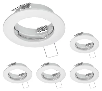 Image de ledscom.de : 5 cadres d'encastrement pour plafonniers, ronds, blanc mat