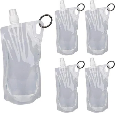 Productafbeelding van Waterfles 1 liter - Opvouwbaar - Vrij van BPA - Reiswaterfles - Ideaal voor kamperen/fietstochten - Gemaakt van PE-materiaal