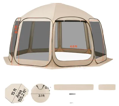 Obrázok produktu pre Stan s sieťou proti hmyzu, konštrukcia typu pop-up, 15 x 13,8 ft