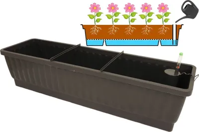 Produktbild von XXL Blumenkasten mit Bew. Venezia 100 cm anthrazit