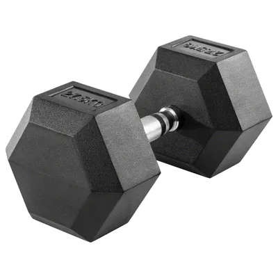 Produktbild von Hex Kompakthantel aus Gummi, 27,5 kg, Hexagon-Hantel