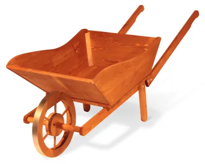 Produktbild von Blumenschubkarre Blumenkübel Pflanzkasten aus Holz, braun, L146 x B58 x H57 cm
