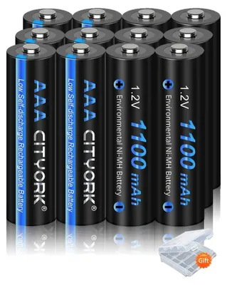 Obrázok produktu pre Nabíjateľné batérie, typ NiMH, kapacita 1100 mAh, 12 ks AAA