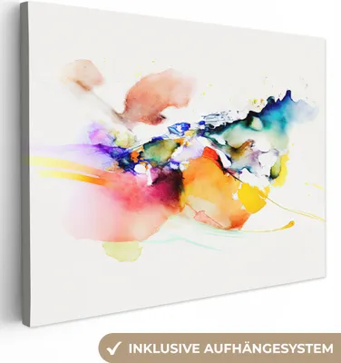 Obrázok produktu pre MuchoWow® - Plátno - Akvarel - Dúha - Abstraktné - Umenie, nástenný obraz, nástenné dekorácie, obrazy do obývačky, 40x30cm