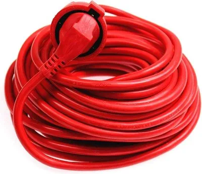 Obrázok produktu pre Červený predlžovací kábel z PVC, 15 m, IP20, 230 V