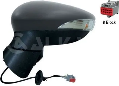 Produktbild von ALKAR 6117394 Außenspiegel Seitenspiegel Links für FORD Fiesta Mk6 Schrägheck (JA8, JR8) Asphärisch Grundiert Elektrisch
