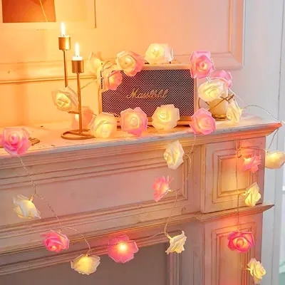 Blumen-Lichterkette 3 m, 20 LED, batteriebetrieben, Timer