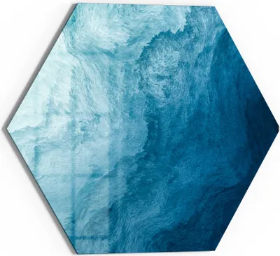 Produktbild von DEQORI Glasbild Echtglas 40x35 cm 'Aufgewühlte Wellen' Wandbild Bild modern Deko