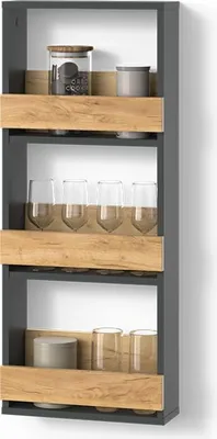 Image de étagère pour verres à vin Livinity Regusa Chêne doré/anthracite 40x98cm, Model 55932
