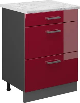 Produktbild von Küchenunterschrank Vicco R-Line Rot Hochglanz 60 cm AP Marmor, Model 46970