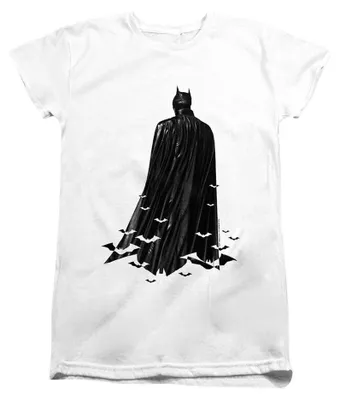 Image de T-shirt Batman pour femmes, coupe ajustée, modèle TV41158 (Taille S, blanc), Image générée par une IA