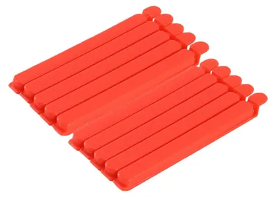 Productafbeelding van Sluitclips - 20 stuks om voedselverpakkingen te sluiten - 15 cm lang - Rood