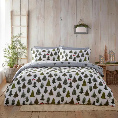 Produktbild von Furn - Bettwäsche-Set "Evergreen", Angerauhte Baumwolle RV3390 (Einzelbett) (Tannengrün)