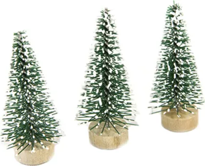 Immagine prodotto di Abeti artificiali decorazione natalizia 3 pezzi verde-bianco 5 cm - taglia unica