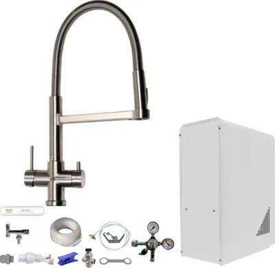 Produktbild von Sprudelwasser Tafelwasseranlage BieTal® BT-10U 5-Wege Wasserhahn mit Brause SET