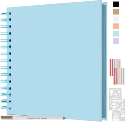 Zdjęcie produktu dla JAECU fotoksiążka album do scrapbookingu DIY 21x21cm niebieski album spiralny 40 stron