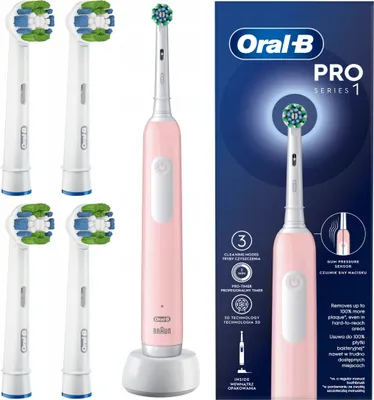 Immagine prodotto di Oral-B | Spazzolino elettrico - Pro Series 1 - Rosa - 3 modalità di pulizia - 4 testine incluse